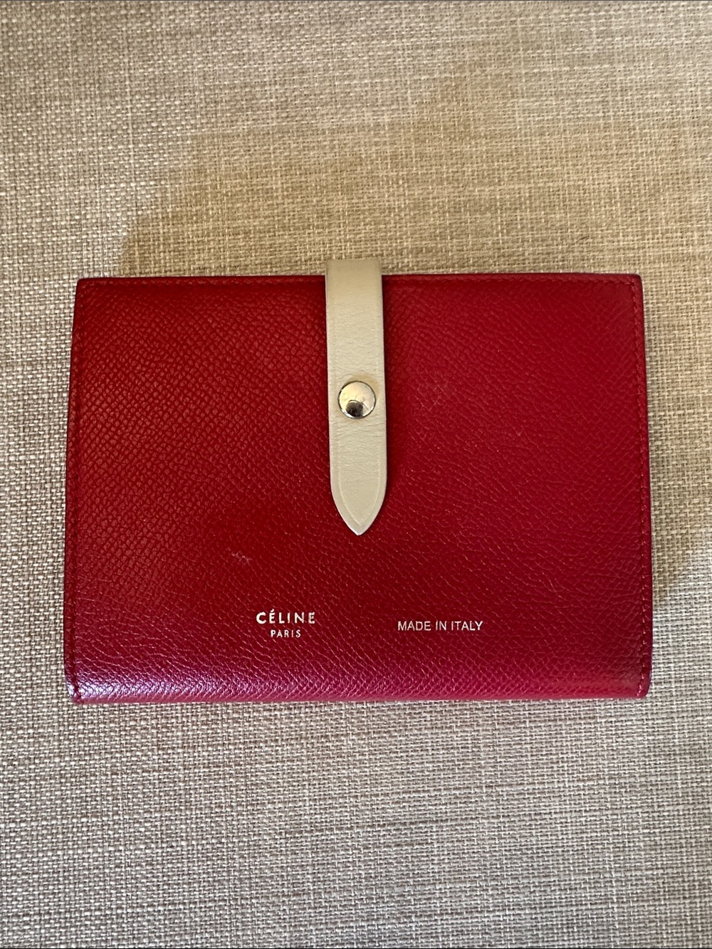Authentic Celine travel wallet in red